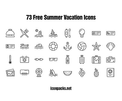 73 Free Summer Vacation Icons free resources freebies icon pack icon set icons png icons summer svg icons