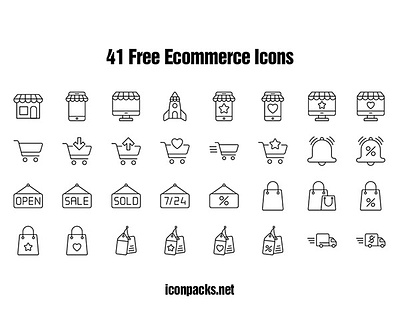 41 Free Ecommerce Online Store Icons e commerce ecommerce free resources freebies icon pack icon set icons illustration online shopping png icons svg icons ui vector