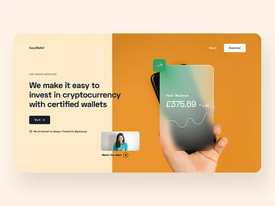 Day 23 of #30daysofwebdesign clean concept crypto cryptocurrency dailyui figma landing page landingpage minimal simple typography ui ux wallet web web design webdesign website website design