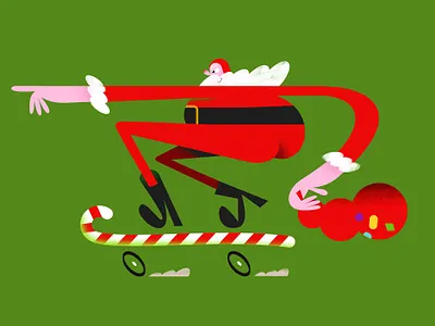 Go, Santa, go! character design christmas funny illustration kids illustration presents santa claus