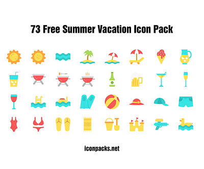 73 Free Summer Vacation SVG, PNG Icons free resources freebies icon pack icon set icons illustration png icons summer vacation summertime svg icons vector