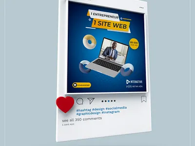 Visuel pour réseaux sociaux pour Interactive design illustration