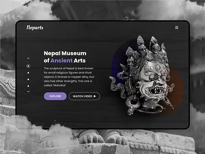 Ancient Nepal ancient app blend clean design history landing modern nepal nepali design old page rock sculpture stone ui web webdesign
