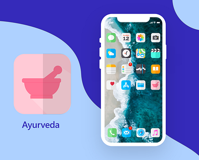 Ayurvedic App Icon ayurveda branding design illustration logo logo design mobile app ui ui design ux ux design vector