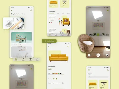 Furniture AR augmented augmented reality augmentedreality interaction design ui uidesign user interface design