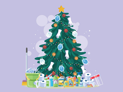 Covid ''Christmas Tree'' christmas christmas tree colorful covid 19 covid tree design happy holidays happy new year happy new year 2020 happy new year 2021 illustration new year noel tree