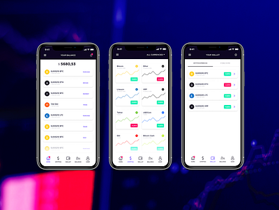 Crypto Wallet App app bitocin crypto cryptocurrency design exchange ui ux wallet