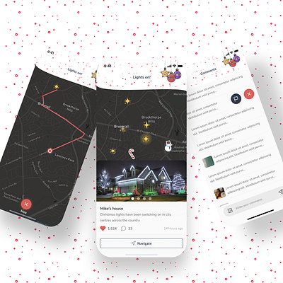 Christmasprism App Design app christmas design finder illustration lights map mobile app ui
