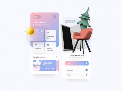 Smart Home UI Concept 3d aplicación móvil diseño diseño de la aplicación smart home smarthome