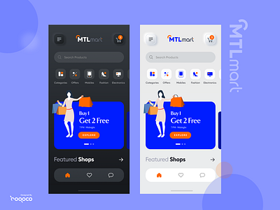 Mobile Dark and light mode black theme creative dark mode dark theme dhipu dhipu mathew ecommerce ecommerce app ecommerce design freebie interaction design ios light theme mobile app mobile ux neumorphism neumorphism ui shopping ui white theme