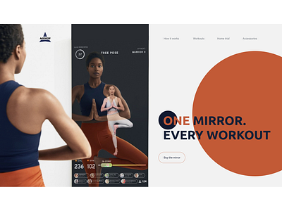 Fitness workout mirror design first screen fitness minimalism online store sport sports design typography ui web