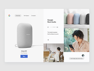 Nest Audio Landing Page figma google landing page ui ui design user interface design ux design web design