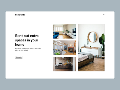 Home Rental Website black white design hero section minimalistic ui ux web webdesign website