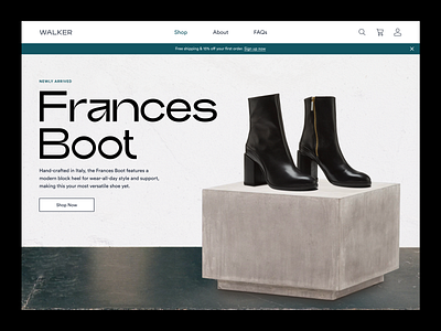 Walker boots cut out ecommerce fashion shoes ui ui design web design