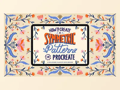 How to Create a symmetric pattern adobe illustrator colors flowers illustration pattern design procreate skillshare symmetric symmetrical