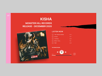 K.I.S.H.A. hiphop music typography ui website