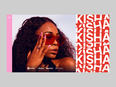 K.I.S.H.A. music typography ui website