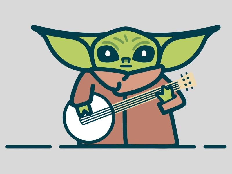 Easy being green animation baby yoda banjo grogu mandalorian star wars
