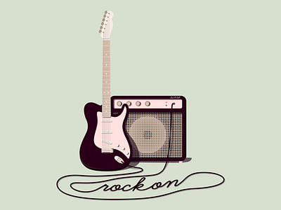 Rock On! amp fender green guitar music rock rock n roll rock on stray