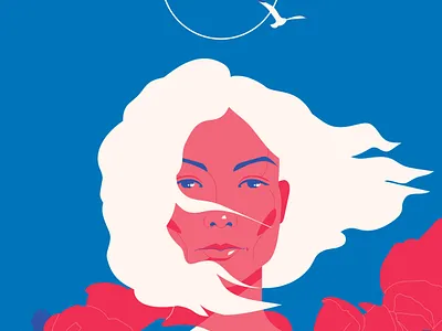 Elena character flat girl illustration portrait poster vector vectorillustration