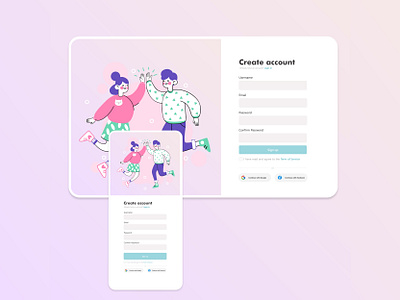 Sign Up form mobile design responsive signup uidesign uiuxdesign webdesign