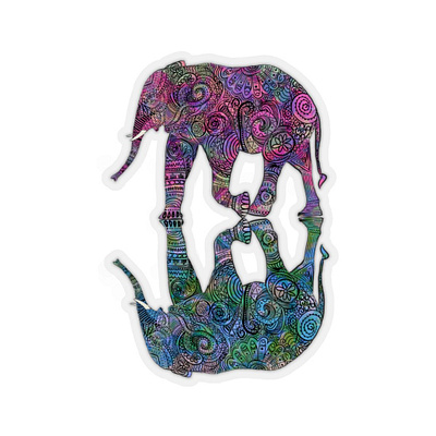 Twin flame color design elephant floral flower illustration rainbow