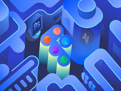 Figma logo illustration banner design logo posters vector