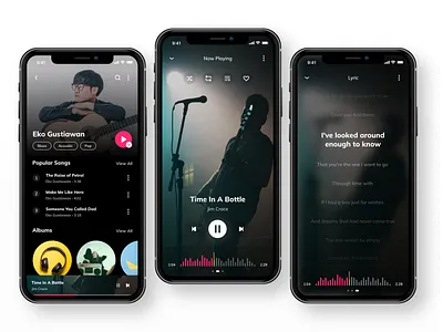 Music App album karaoke lyric music music app music player musician player sing singer song song lyrics ui uiux