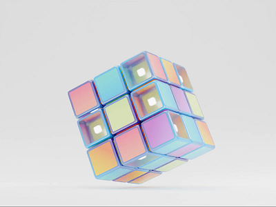 Rubik's cube 3d animation blender game illustration loop render rotating rubiks rubix cube toy transparent