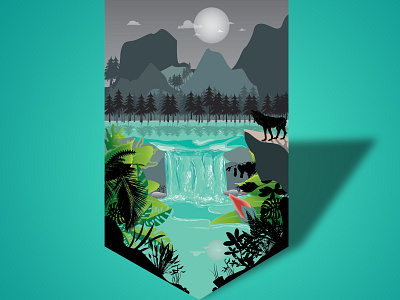 landscape ilustration art design ilustrator landscape illustration vector art vector illustration