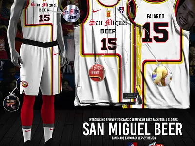 San Miguel Fauxback Jersey Mashup basketball jersey fauxback jersey design san miguel beermen sports branding