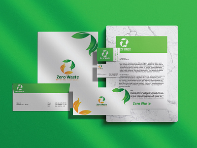 Zero Waste Stationary logo brand design brand identity branding design business business card design businesscard design design agency design studio design system designer logo logo design logos paper design stationary stationary design stationary logodesing stationary mockup visual design