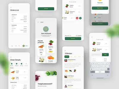 Grocery Delivery App Design - Part 2 app clean commerce delivery delivery app design download e commerce e shop free green minimal online shopping popular shop store stuff design trend trendy ui
