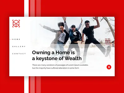 Real estate home page with Play Pause slider carousel home page minimal play pause slider simple slider ui video slider website