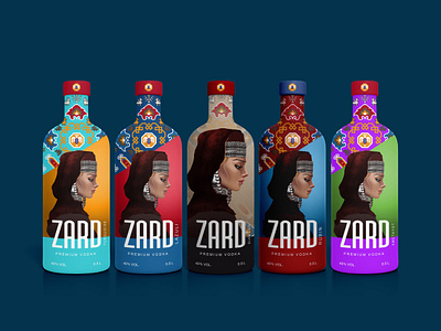 Zard premium vodka armenian bottle design drink label label design presentation design vodka