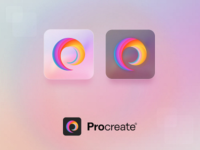 Procreate App Icon Redesign app icon challenge concept creative design glassmorphism logo logo design playoff procreate redesign trend