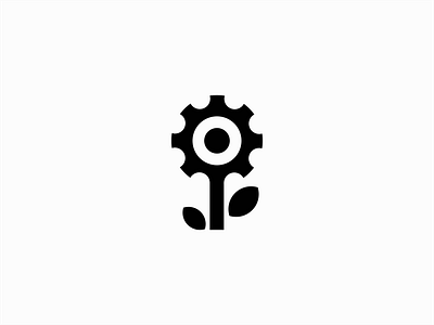 Flower Gear Logo for Sale brand branding clean design flower gear gears geometric illustration industrial logo mark minimalism minimalist modern premium professional sale unique vector