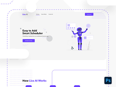 Smart AI Scheduler Website Design ai illustration landingpage scheduler smart ui web web design webdesign