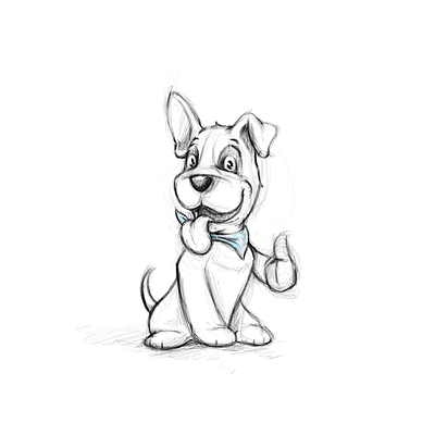 Dog mascot for pet fence brand animation design illustration logo