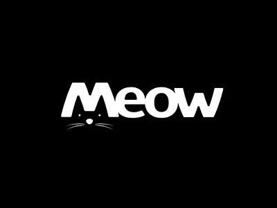 Meow animal black cat cats concept illustration lettering logo logodesign logos meow vector