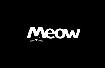 Meow animal black cat cats concept illustration lettering logo logodesign logos meow vector