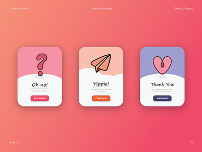 Cute Pop-up Messages dailyui design popup ui ux