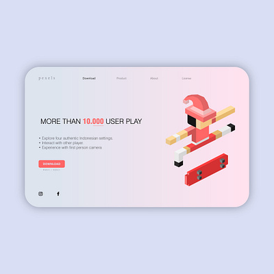 skate landing page illustration landing page layout logo mobile app mobile design ui ux web website website design