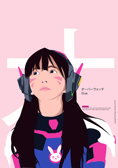 vexel overwatch d.va design illustration vector vexelart