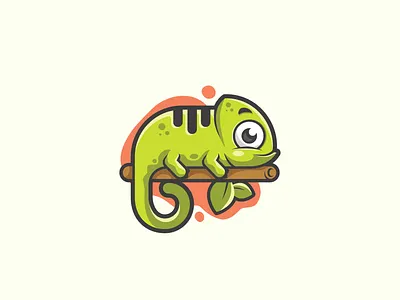 Chameleon animal animal character character character design flat flat design logo mascot mascot character vector