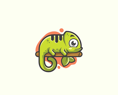 Chameleon animal animal character character character design flat flat design logo mascot mascot character vector