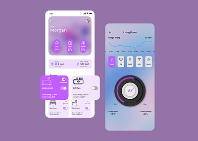 Smart home UI android app branding design graphic design illustration ios app design logo typography ui vector web