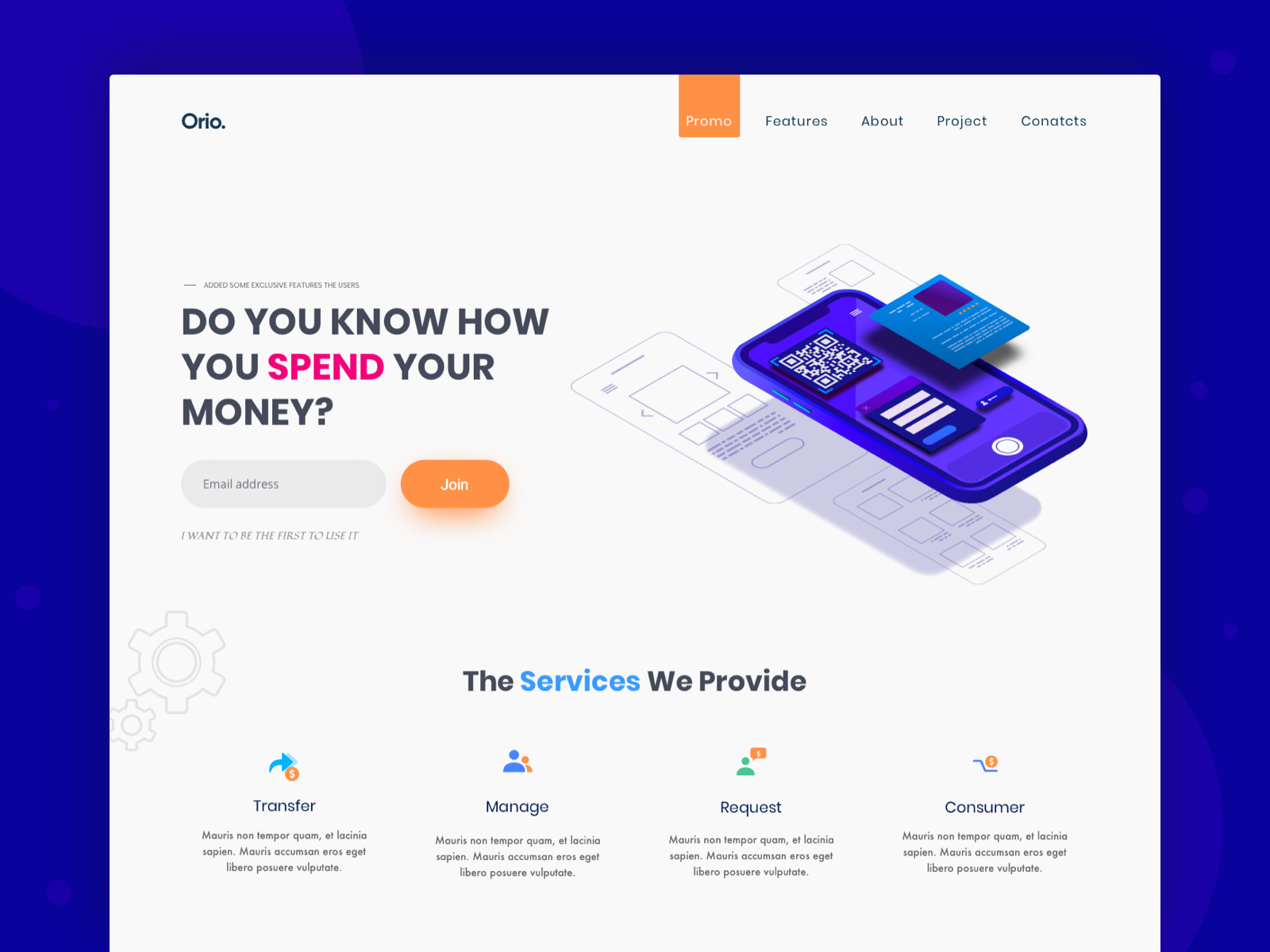 Finance Orio UI Exploration 2020 trend agency app design designs finance finance landing page finance website hader homepage illustraion landing page minimal minimalistic typography ui ux web website website design