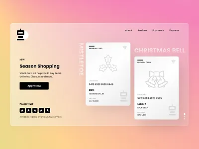 Season Shopping Card app app design branding dashboad glass glassmorphism glassy interaction interaction design product design ui ui design uidesign ux ux design uxdesign