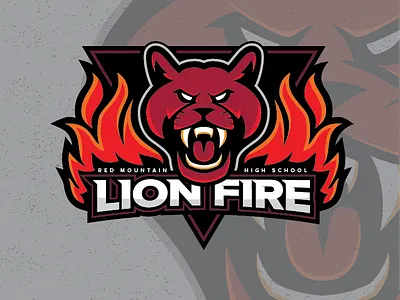 Lion Fire eSports Logo badge design esports illustration logo vector